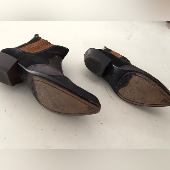 Coach Cowboy Ankle Bootie— multicolor leather with snakeskin strip - Picture 3 of 4